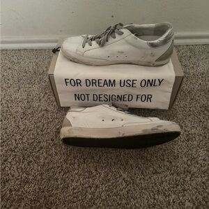 Golden Goose White and Gray Sneakers